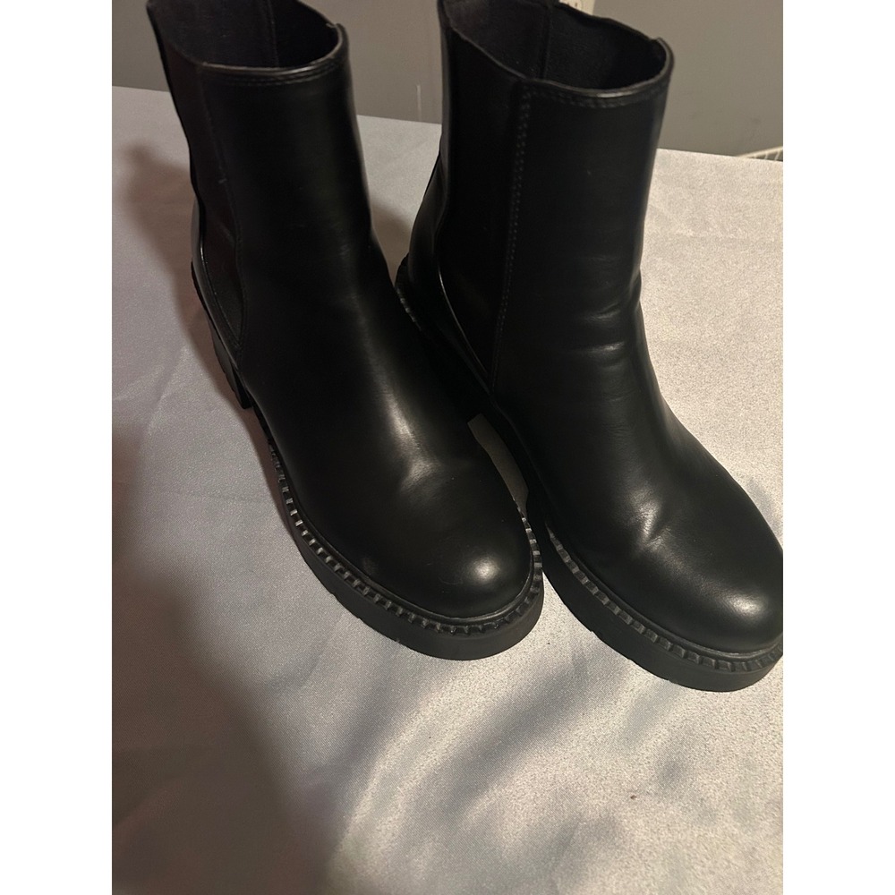 Madden Girl Trust Black Chunky Chelsea Boots Lug Sole Platform Ankle Boots 10M